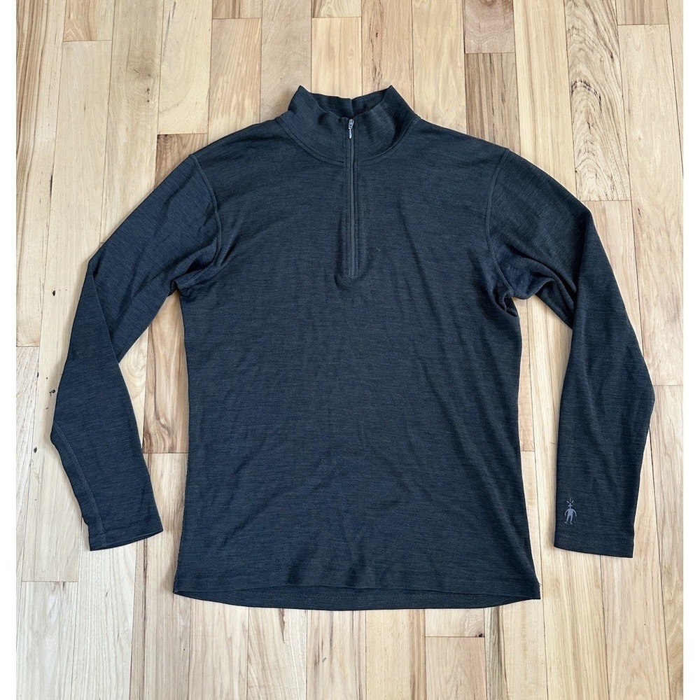 Smartwool Mens XL 1/4 Zip Merino Pullover Base Layer Top Thermal Green